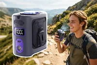 Coolizi iCube tragbarer Personal Cooler an einem Rucksack befestigt